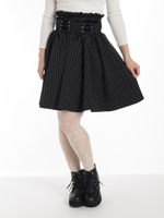 レースアップデザインフレアスカート/オフホワイト