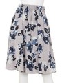 花柄ウエストギャザーフレアースカート/オフホワイト