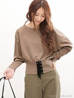 【WEB限定】レースアップドルマンプルオーバー/モカベージュ