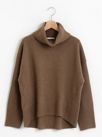 ラムウールタートルプルオーバー/L/ブラウン