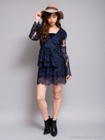 レースミニワンピース[DRESS/ドレス]/グレー