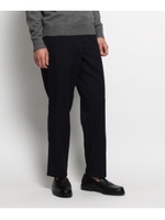 【洗える】ツイルテーパードパンツ/ブラック(019)