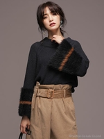 InRed12月号掲載/フェザースリーブニットプルオーバー/キャメル