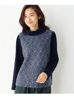 【WEB限定サイズ】ボトルネックレースプルオーバー/ネイビー(093)
