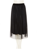 【インスタグラマーコラボ】ベロアチュールプリーツスカート/ブラウン