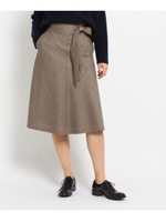 フレアAライン千鳥格子スカート/ダークブラウン(243)