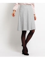 [S]カラーネップフレアスカート/モスグリーン(424)