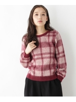 チェックシャギーニット/キャメル(241)