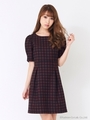チェック柄ワンピース/オフホワイト