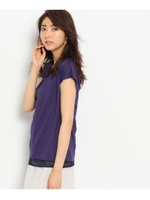 格子切り替えタンク付きカットソー/ロイヤルパープル(082)