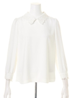 刺繍衿ブラウス(ホワイト)/ホワイト