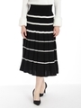 ボーダーフレアスカート/ブラック