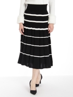ボーダーフレアスカート/ブラック