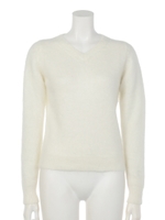 アンゴラ高混率Vニットプルオーバー/グレー