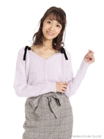 リボンオフショルダーシャギーCD/ラベンダー