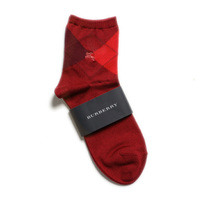 2015SS 新作 新品 バーバリー BURBERRY アーガイルソックス 靴下 エンジ系 d-000323 メンズ