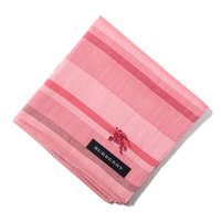 2015SS 新作 新品 バーバリー ボーダーハンカチ d-000123 薄ピンク系 メンズ レディース