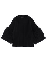 DAMMY/フェイクファースリーブリブニット