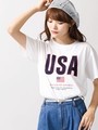 WEGO/FLAGロゴプリントTシャツ