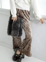 WEGO/クラッシュベロアスリットワイドパンツ