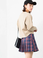 WEGO/チェックプリーツミニスカート