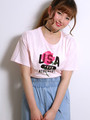 WEGO/フラワーカレッジロゴプリントTシャツ