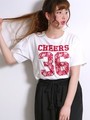 WEGO/ペイズリーナンバリングTシャツ