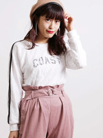 WEGO/ラインレースロゴスウェット