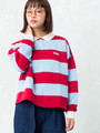WEGO/ワンポイントボーダーラガースウェット