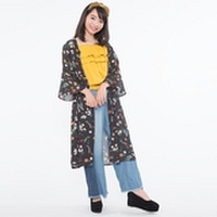 【40%OFF】【ニコラ掲載】フラワー柄シフォンガウン