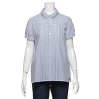 【50%OFF】イカリマーク刺しゅう入り衿ブラウス