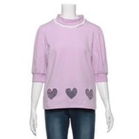 【50%OFF】裾ハートくり抜きパフスリーブTシャツ