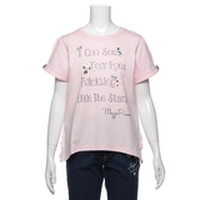 【50%OFF】袖リボンつきロゴ入りTシャツ