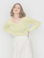 【emmi atelier】2WAYシースルーニット/YEL