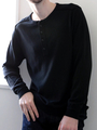 【gim/ジム】綿アクリルヘンリーネックニット