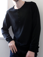 【gim/ジム】綿アクリルヘンリーネックニット