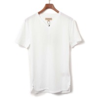 【新品】 Vネック ラウンドカット 半袖Tシャツ S バーバリー y-001383 BURBERRY ホワイト メンズ