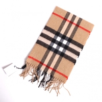 【新品】 【新品】 バーバリー チェックマフラー　キャメル キッズ  バーバリー y-001434 BURBERRY ブラック ボーイズ