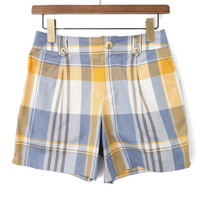 【新品】 コットンパンツ 36 バーバリーブルーレーベル 46690 BURBERRY BLUE LABEL ブルー系×イエロー系 レディース