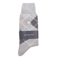 【新品】 ソックス アーガイル 25〜26cm バーバリーロンドン 70306 BURBERRY LONDON グレー メンズ