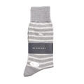 【新品】 ソックス ボーダー 25〜26cm バーバリーロンドン 70315 BURBERRY LONDON グレー メンズ