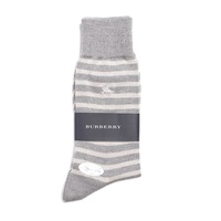 【新品】 ソックス ボーダー 25〜26cm バーバリーロンドン 70315 BURBERRY LONDON グレー メンズ