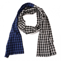 【新品】 チェックストール  バーバリー 55405 BURBERRY ブラック系×ネイビー系 メンズ