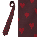 【新品】 ネクタイ（ハート柄）  バーバリーロンドン y-000697 BURBERRY LONDON レッド系×ダークブラウン系 メンズ