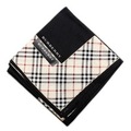 【新品】 ハンカチ　フチチェック  バーバリーロンドン 69027 BURBERRY LONDON ブラック レディース