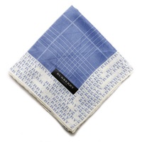 【新品】 ハンカチ　ロゴ  バーバリーロンドン 69151 BURBERRY LONDON ブルー レディース