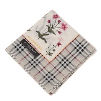 【新品】 ハンカチ　花柄  バーバリーロンドン 69328 BURBERRY LONDON グレー レディース