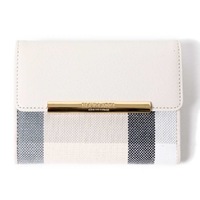【新品】 ブルーレーベル クレストブリッジ チェック コンパクト折財布  cb-000479 BLUE LABEL CRESTBRIDGE ホワイト レディース
