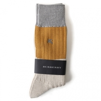【新品】 靴下 25〜26 バーバリー 56682 BURBERRY ベージュ系×グレー系 メンズ