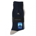 【新品】 靴下 25〜26 バーバリー 56705 BURBERRY ネイビー系×ベージュ系 メンズ